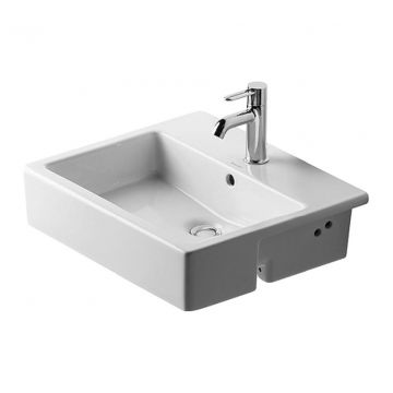 Duravit Vero - Polozápustné umývadlo 550x470 mm, 1 otvor pre batériu prepichnutý, biela 0314550000