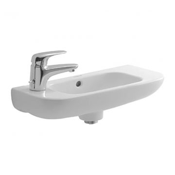 Duravit D-Code - Umývadielko 500x220 mm, otvor pre batériu vľavo, biela 07065000092