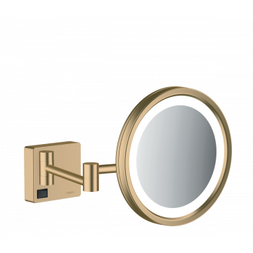 Hansgrohe AddStoris - Kozmetické zrkadlo s LED osvetlením, kartáčovaný bronz 41790140