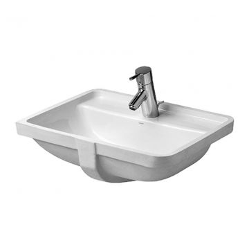 Duravit Starck 3 - Vstavané umývadlo 525x400 mm, 1 otvor pre armatúru prepichnutý, biela 0302490000