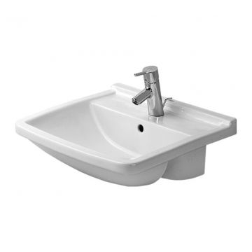 Duravit Starck 3 - Polozápustné umývadlo 550x460 mm, 1 otvor pre batériu prepichnutý, biela 0310550000