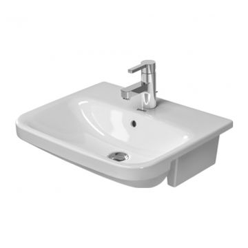 Duravit DuraStyle - Polozápustné umývadlo 550x455 mm, 1 otvor pre batériu prepichnutý, biela 0375550000