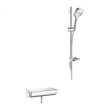 Hansgrohe Raindance Select E - Sprchová súprava 120 3jet na stenu s termostatom Ecostat Select a sprchovou tyčou 65 cm, chróm 27038000