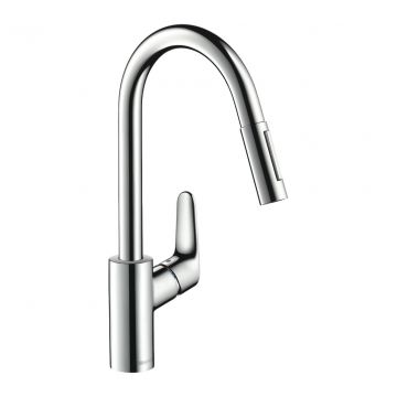 Hansgrohe Focus M41 - Kuchynská páková batéria 240 s výsuvnou sprškou, 2jet, chróm 31815000