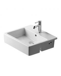 Duravit Vero - Polozápustné umývadlo 550x470 mm, 1 otvor pre batériu prepichnutý, biela 0314550000