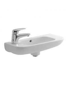 Duravit D-Code - Umývadielko 500x220 mm, otvor pre batériu vľavo, biela 07065000092