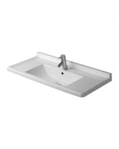 Duravit Starck 3 - Umývadlo do nábytku 850x485 mm, 3 otvory pre batériu prepichnuté, biela 0304800030