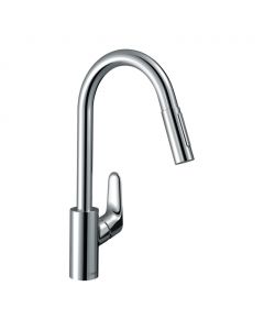 Hansgrohe Focus M41 - Kuchynská páková batéria 240, Eco, vyťahovateľná sprška, 2jet, sBox, chróm 73895000