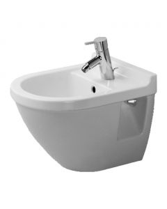 Duravit Starck 3 - Závesný bidet Compact, 1 otvor pre armatúru prepichnutý, 360 x 475 mm, biely 2231150000