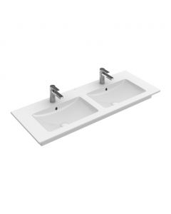 Villeroy & Boch Venticello - Dvojumývadlo na skrinku 1300x500 mm pre dve 1-otvorové batérie, alpská biela 4111DL01