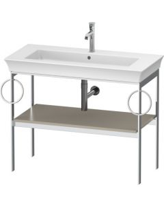 Duravit White Tulip - Kovový podstavec, voľne stojaci, 1 drevená polica, 2 držiaky na uterák, 984x450 mm, WT4547 B