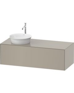 Duravit White Tulip - Skrinka pod umývadlo, závesná, 1 zásuvka, doska s 1 výrezom, 1300x550 mm, WT4977 L/R