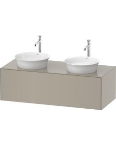 Duravit White Tulip - Skrinka pod umývadlo, závesná, 1 zásuvka, doska s 2 výrezmi, 1300x550 mm, WT4978 B