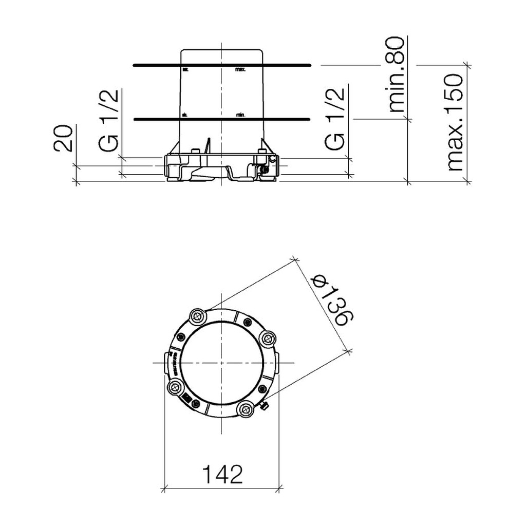 Obrázok DORNBRACHT - montážní těleso do podlahy 3594597090 (K9509832)