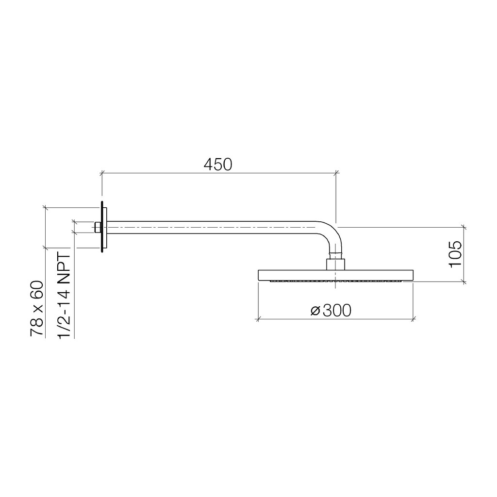 Obrázok Dornbracht IMO - hlavová sprcha Ø 300 mm, s pripojením na stenu, chróm 28679670-00