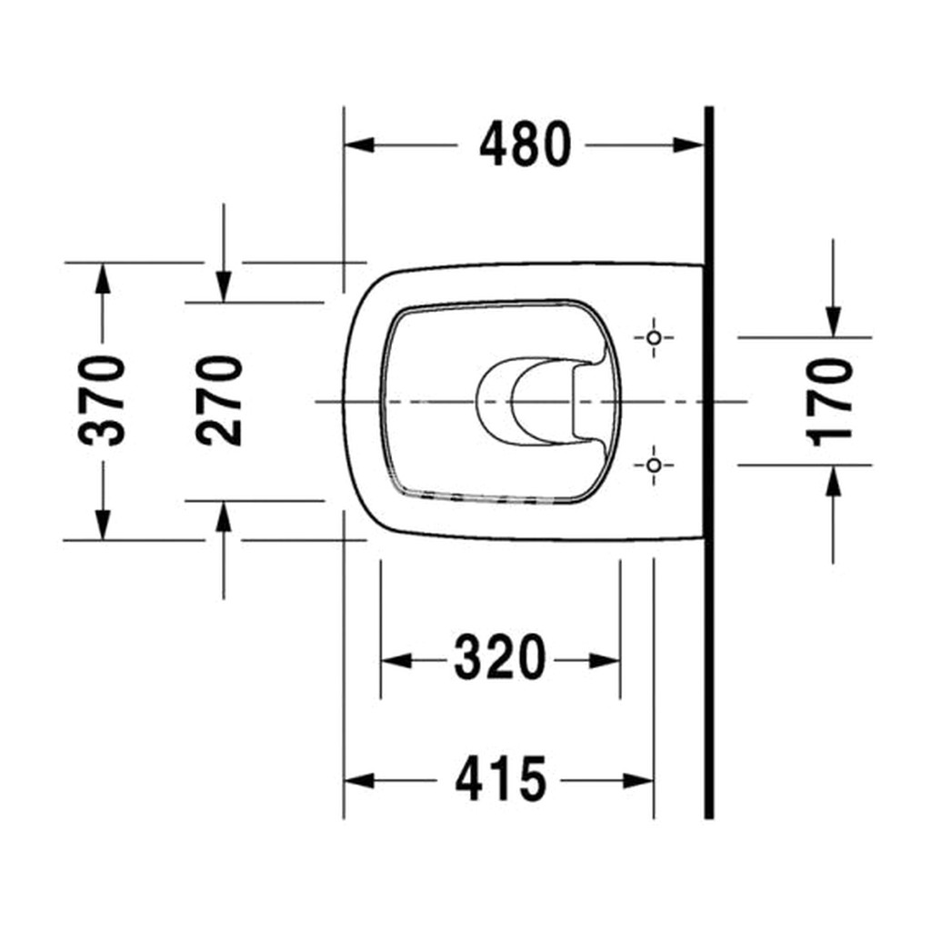 Obrázok Duravit DuraStyle Compact - závesné WC 37x48 cm, funkcia Duravit Rimless, D 2571090000