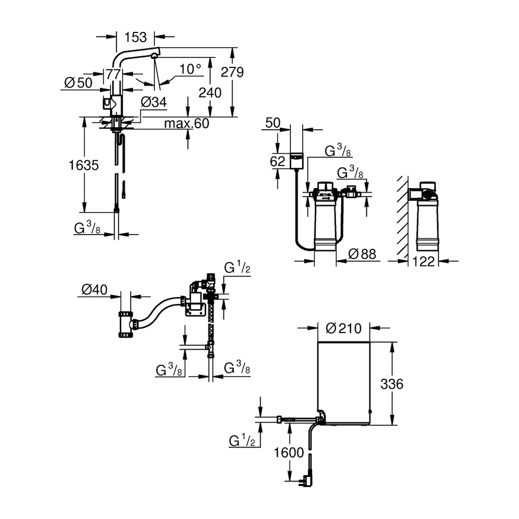 Obrázok Grohe GROHE Red Mono Pillar tap Boiler M EU G30339001