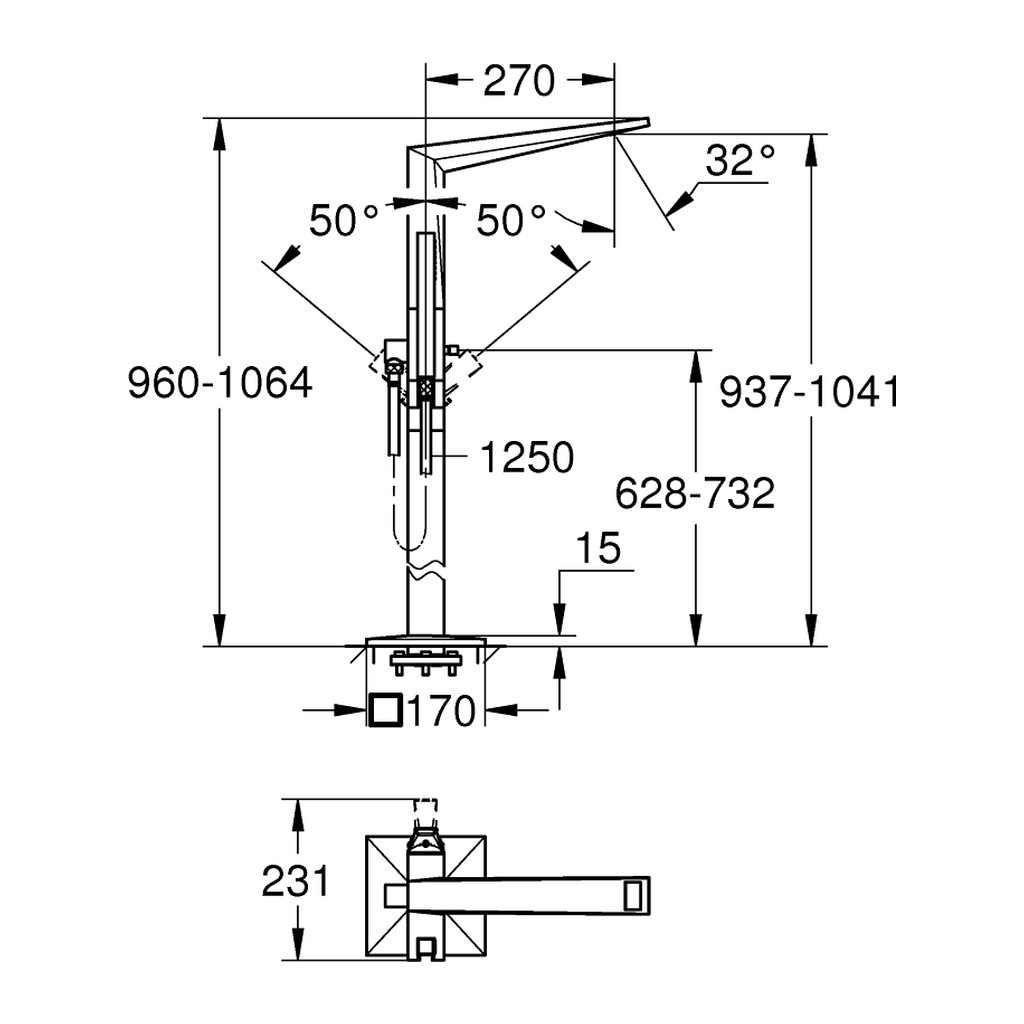 Obrázok Grohe Allure Brilliant - Páková vaňová batéria, chróm 23119001