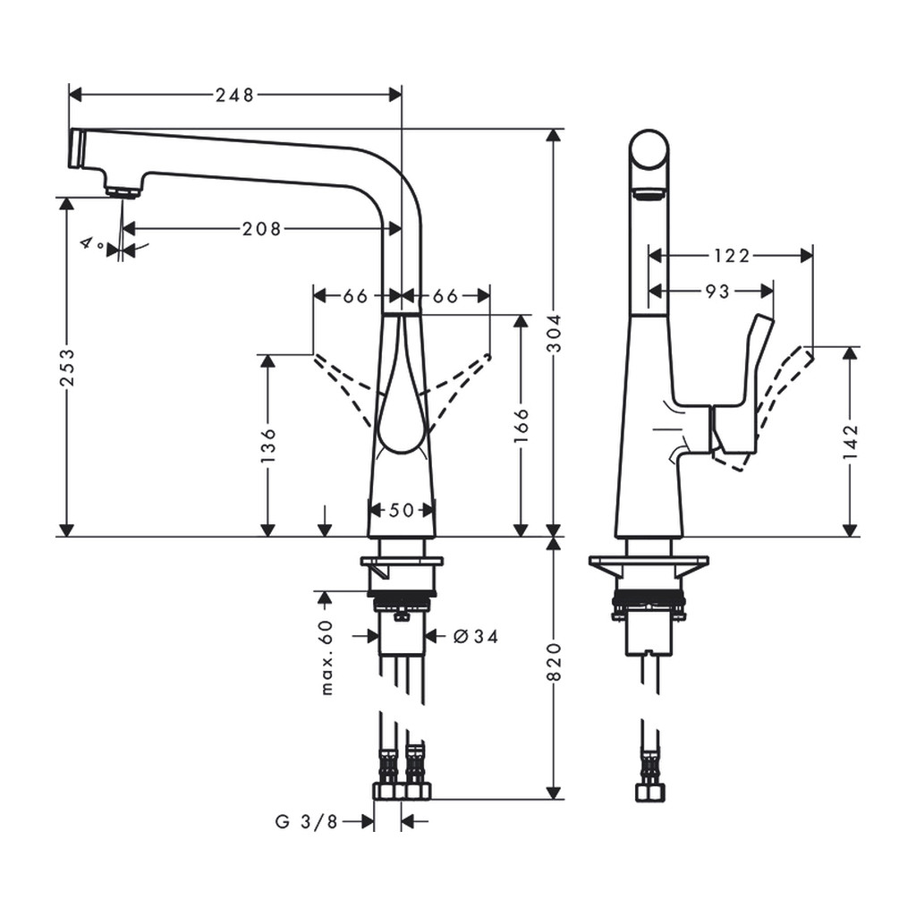 Obrázok Hansgrohe Metris Select - Páková dřezová baterie 260, chrom 14847000