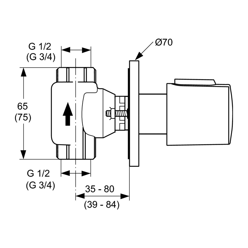 Obrázok Ideal Standard CeraTherm - Ventil podomítkový, díl 2, chrom A4656AA