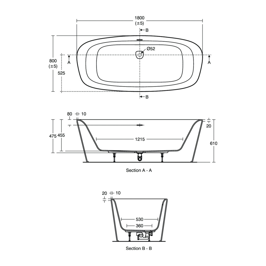 Obrázok Ideal Standard Dea - Vana 1800 x 800 mm, volně stojící, bílá E306701