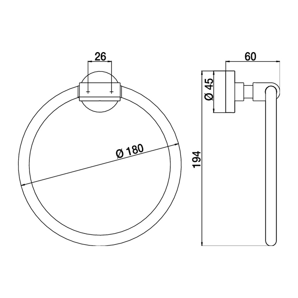 Obrázok Emco Eposa - Kruhový držiak pre uterák Ø 180 mm, chróm 085500102