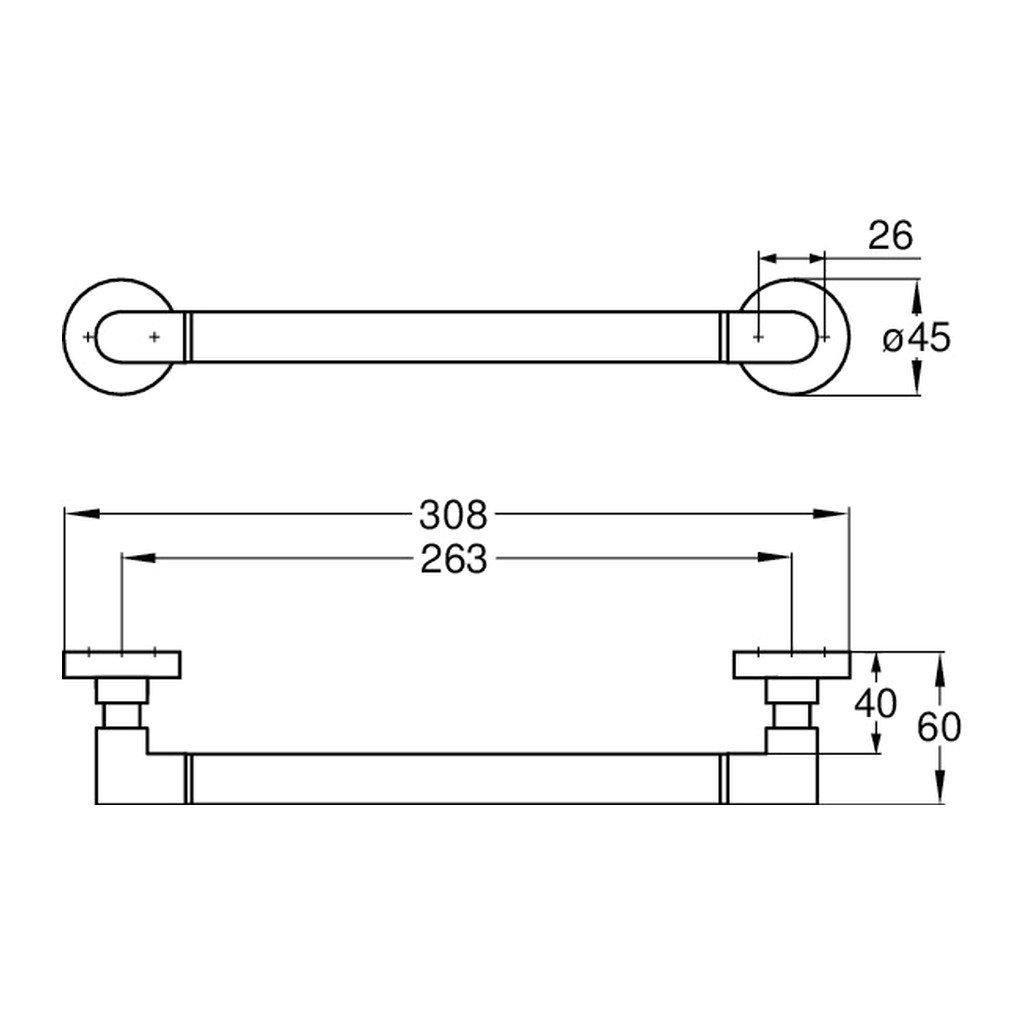 Obrázok Emco Eposa - Madlo k vani 308 mm, chróm 087000125