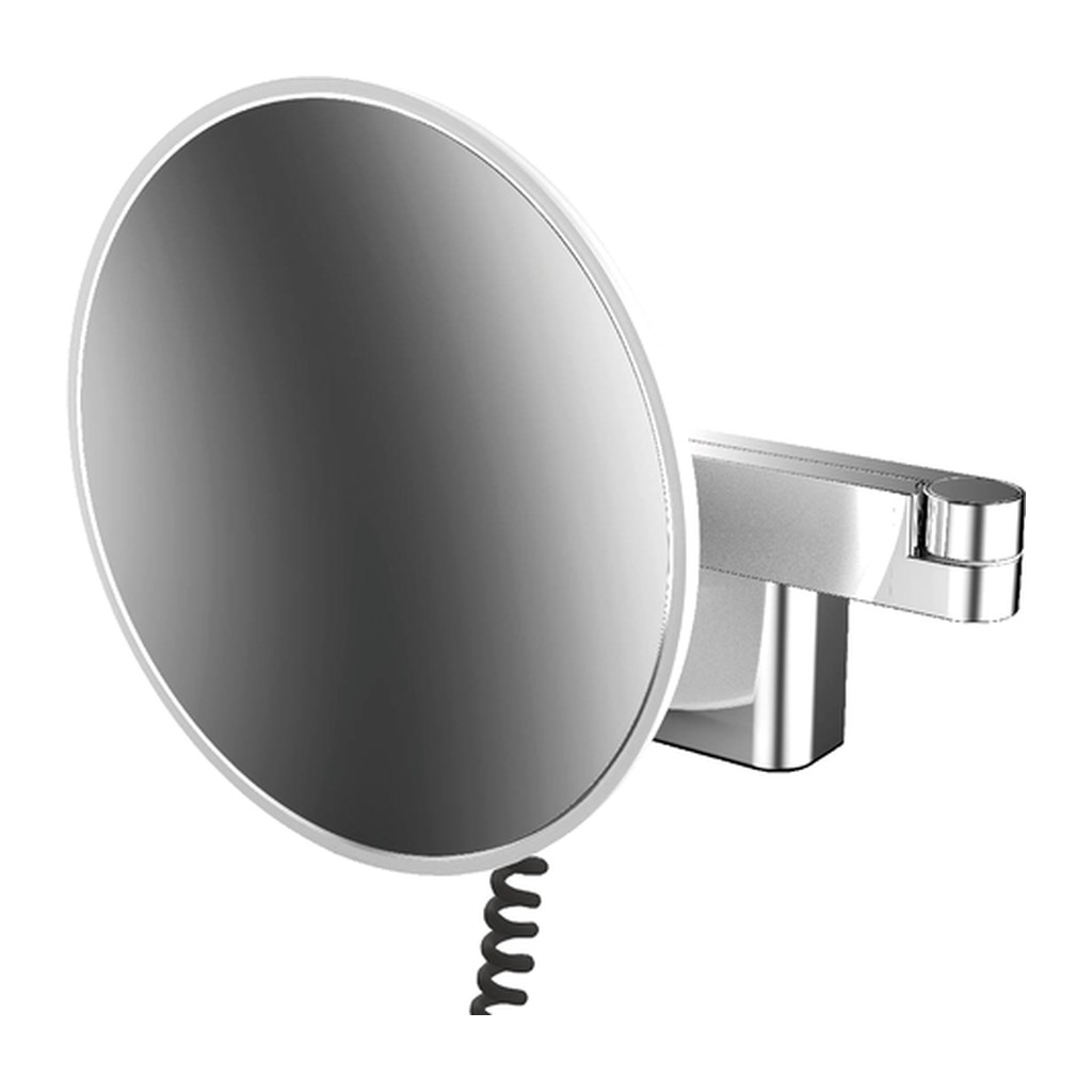 Obrázok Emco Cosmetic mirrors Evo - Holiace a kozmetické zrkadlo LED, 2 otočné ramená so skrutkovitým káblom a vypínačom, 5 násobné zväčšenie, chróm 109506040