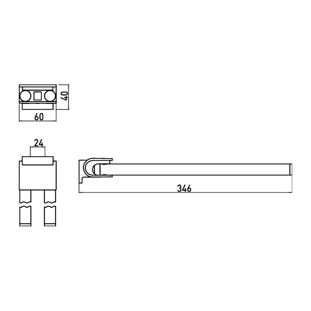 Obrázok Emco System 2 - Držiak na uteráky 346 mm, chróm 355000135