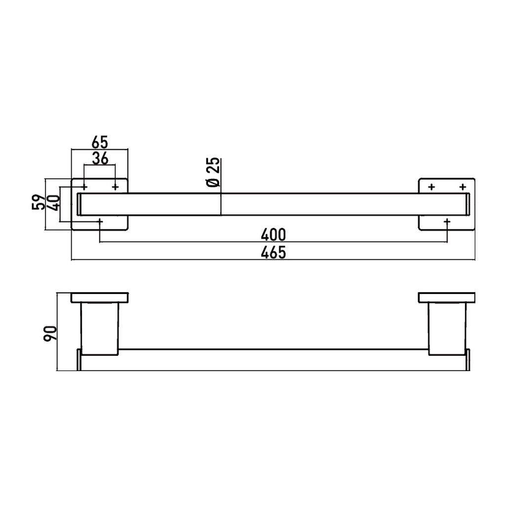 Obrázok Emco System 2 - Krátke madlo do kúpeľne 465 mm, chróm 355100102