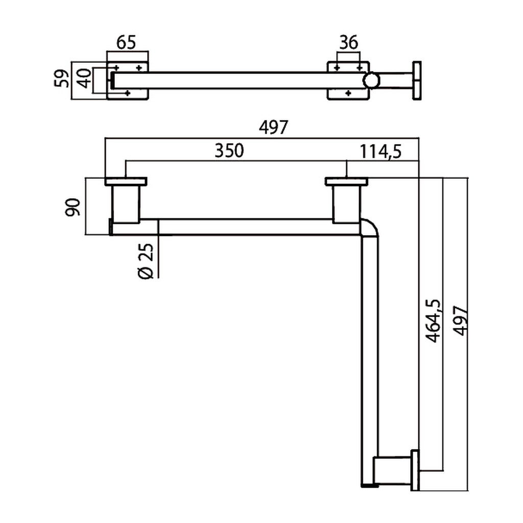 Obrázok Emco System 2 - Rohové madlo do kúpeľne, chróm 357000105