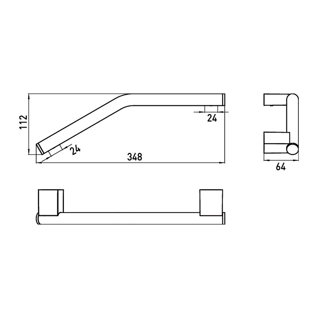 Obrázok Emco System 2 - Zakrivené madlo k vani, chróm 357000133