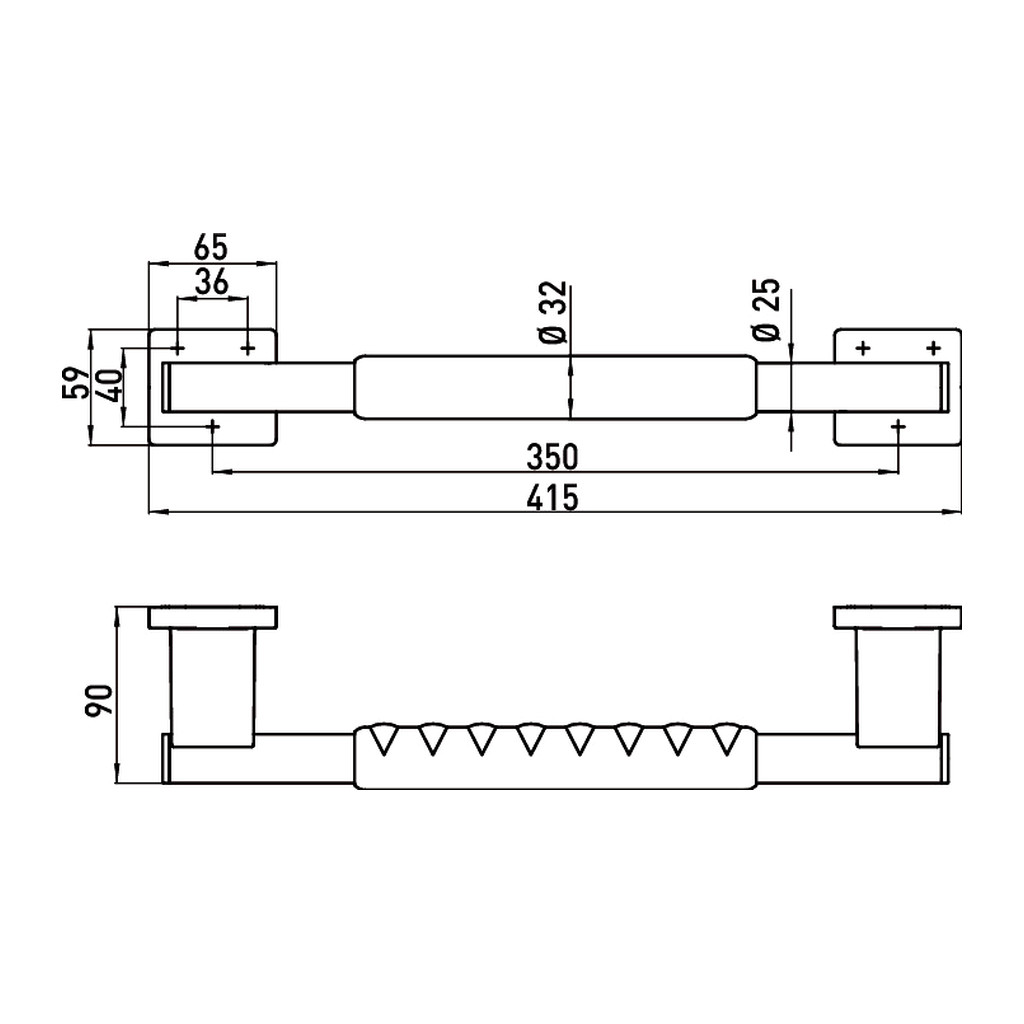 Obrázok Emco System 2 - Madlo k vani 415 mm, čierna-chróm 357021200