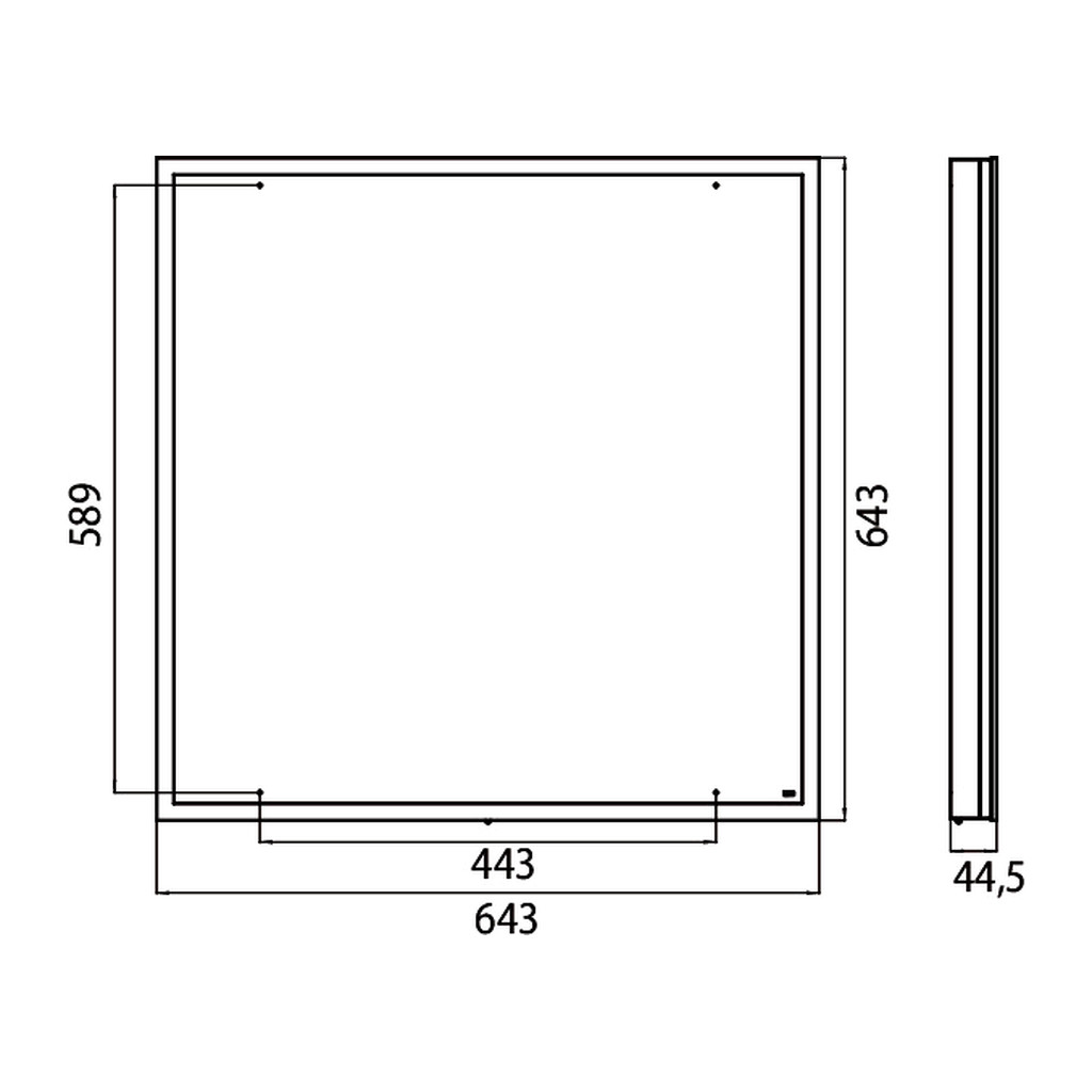 Obrázok Emco Prestige - Zrkadlo osvetlené LED 643 x 643 mm, chladná-teplá biela 919606060