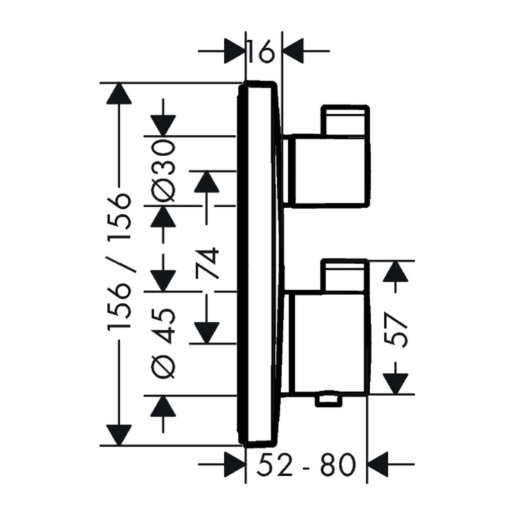 Obrázok HANSGROHE - Ecostat Square Termostatická batéria pod omietku na 2 spotrebiče, kefovaný bronz (15714140)