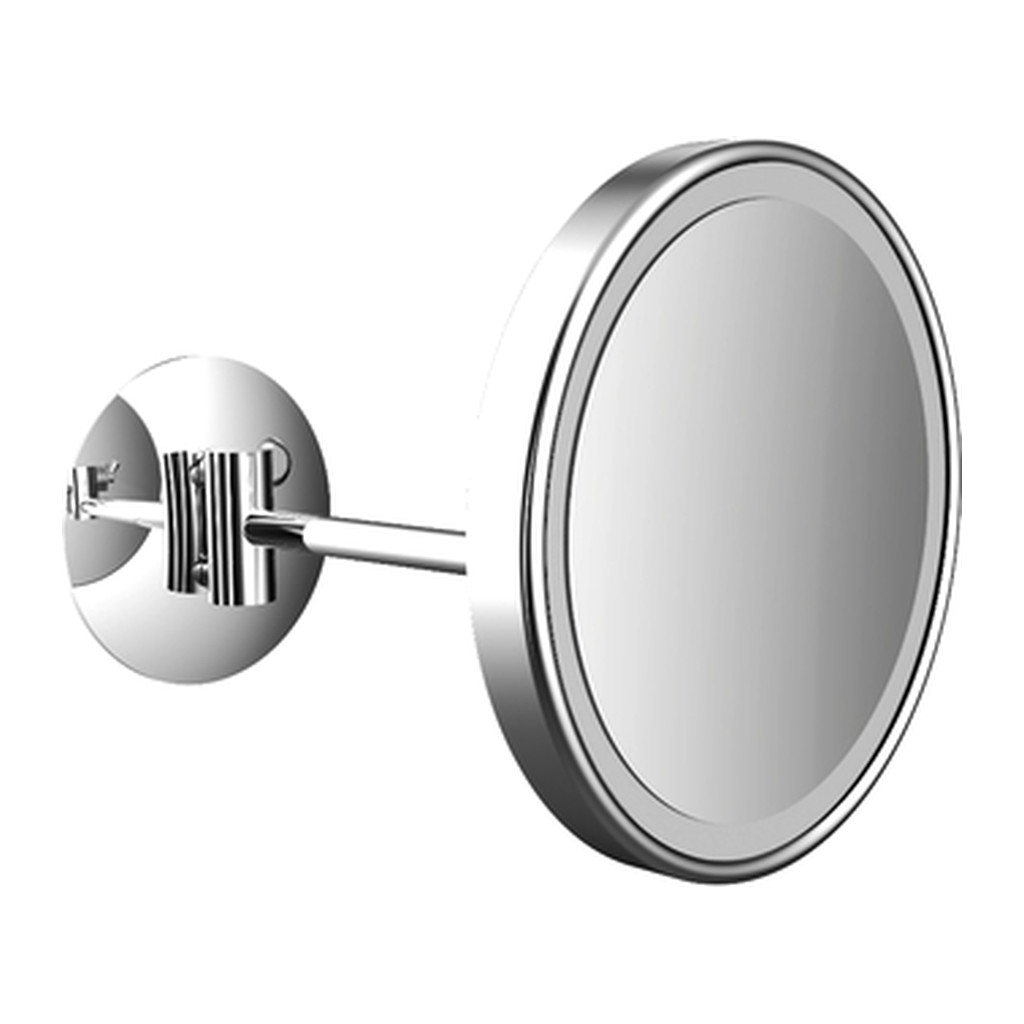 Obrázok Emco Cosmetic mirrors Pure LED - Nástenné okrúhle LED-holiace a kozmetické zrkadlo s osvetleným dotykovým senzorom a priame pripojenie, 3 násobné zväčšovanie, chróm 109406007