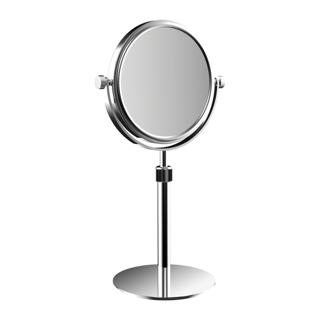 Obrázok Emco Cosmetic mirrors Pure - Stojace okrúhle holiace a kozmetické zrkadlo, Ø 153 mm, 3 násobné zväčšovanie, chróm 109400117