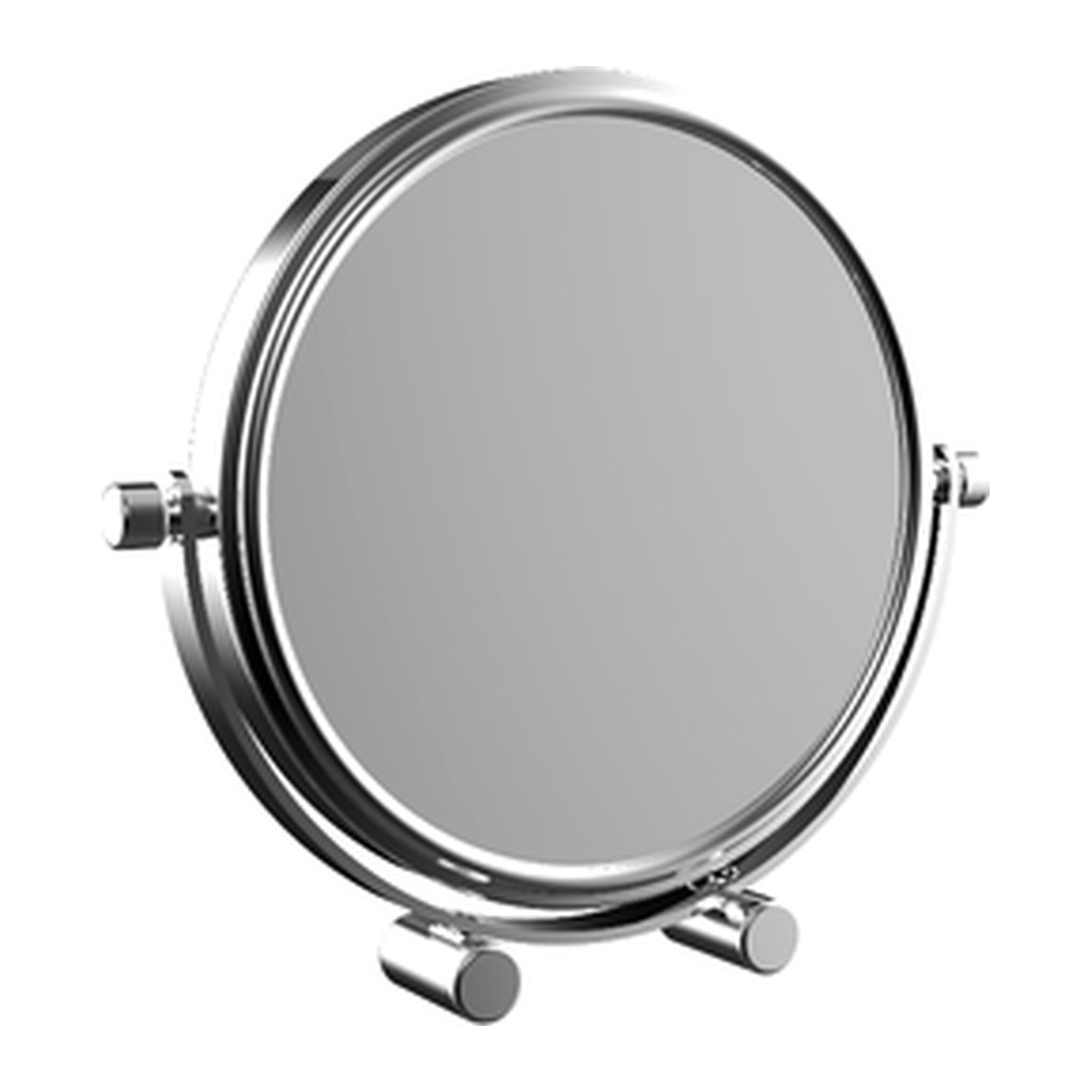 Obrázok Emco Cosmetic mirrors Pure - Stojace okrúhle cestovné zrkadlo, Ø 126 mm, 5 násobné zväčšovanie, chróm 109400132