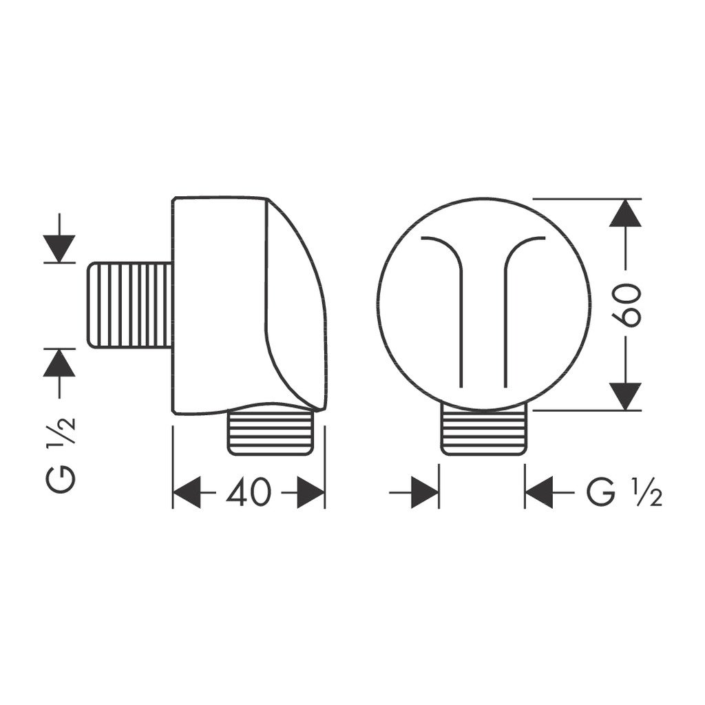 Obrázok Hansgrohe Fixfit E - Prípojka hadice bez spätného ventilu, matná biela 27454700 