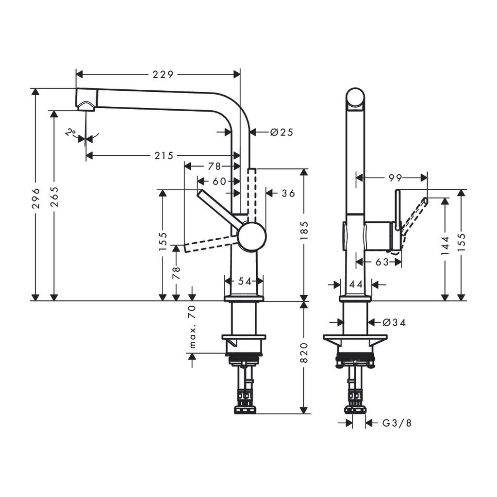 Obrázok Hansgrohe Talis M54 - Páková kuchynská batéria 270, 1jet, chróm 72840000