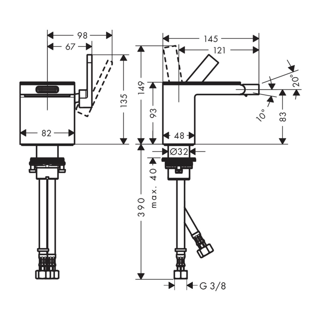 Obrázok Hansgrohe Páková bidetová bat.Push-Open, bez dest 47212000