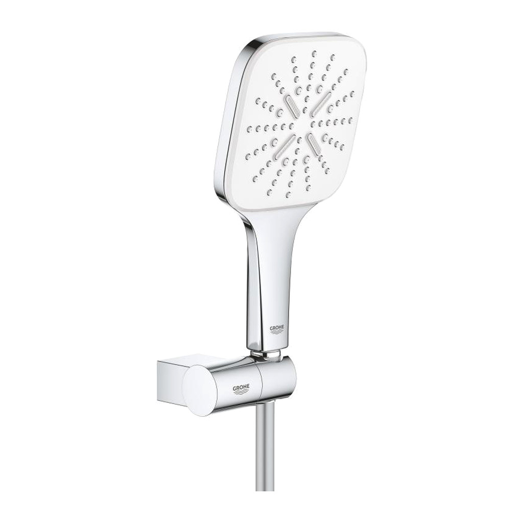 Obrázok GROHE - Rainshower SmartActive Cube Súprava sprchovej hlavice 130 9,5 l/min, 3 prúdy, držiaku a hadice, mesačná biela (26588LS0)