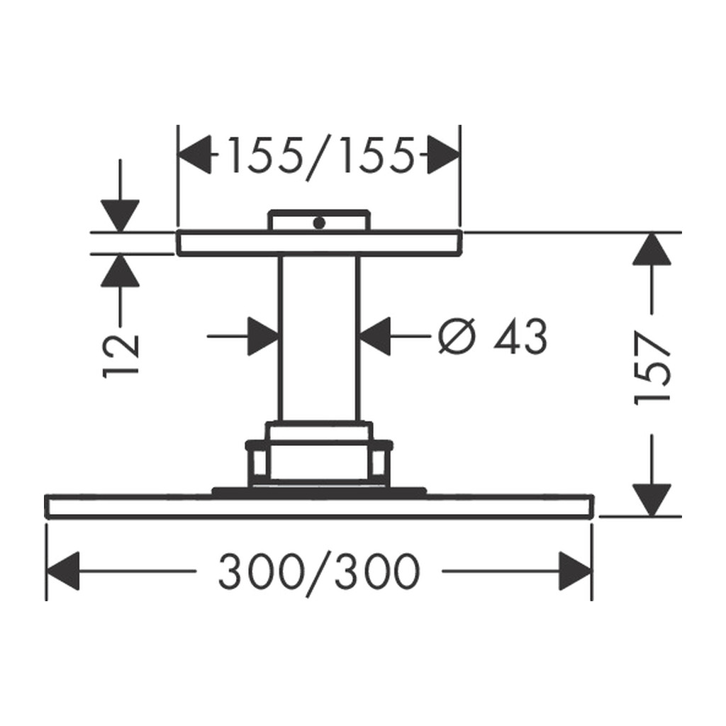 Obrázok Axor - Horná sprcha 300/300 1jet s prívodom od stropu, chróm 35316000