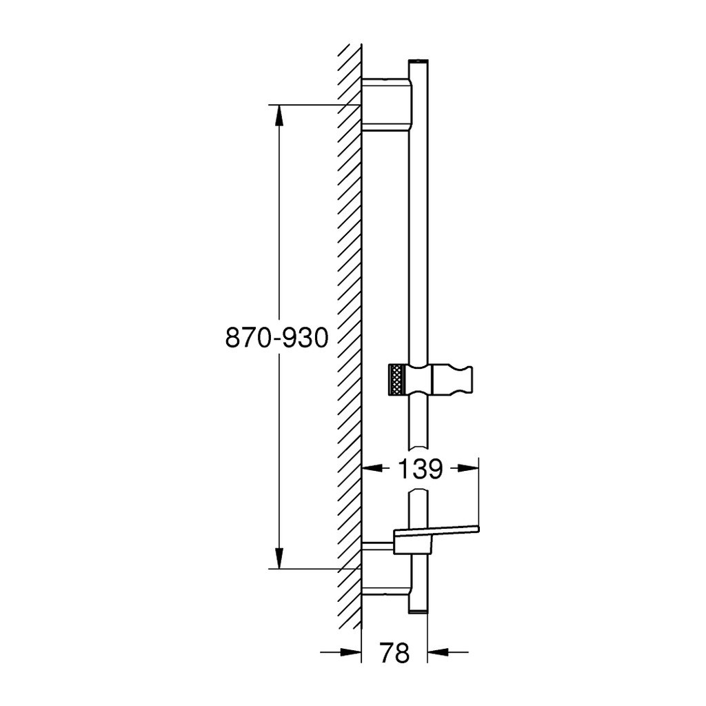 Obrázok Grohe Rainshower SmartActive - Sprchová tyč 900 mm, leštený nikel 26603BE0