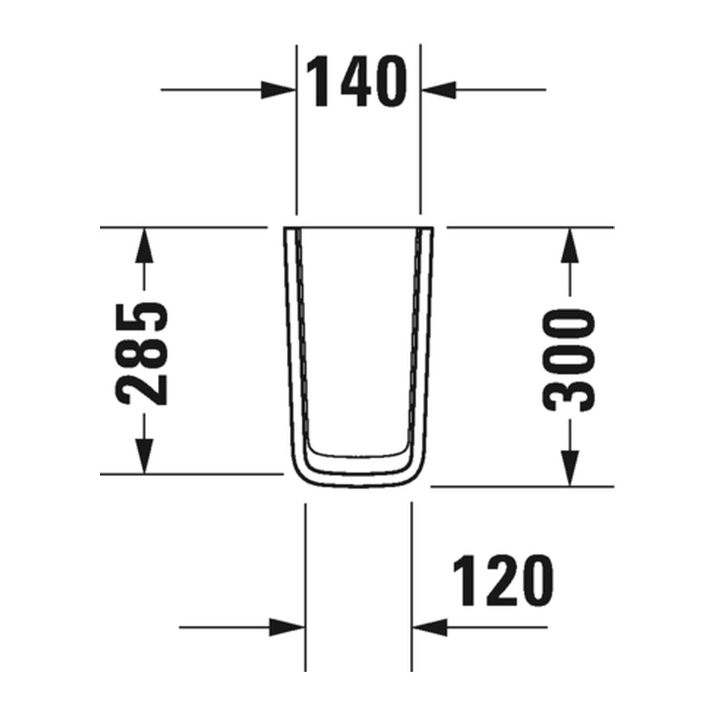 Obrázok Duravit ME by Starck - Polosloup, 170 mm x 300 mm, bílý 0858400000