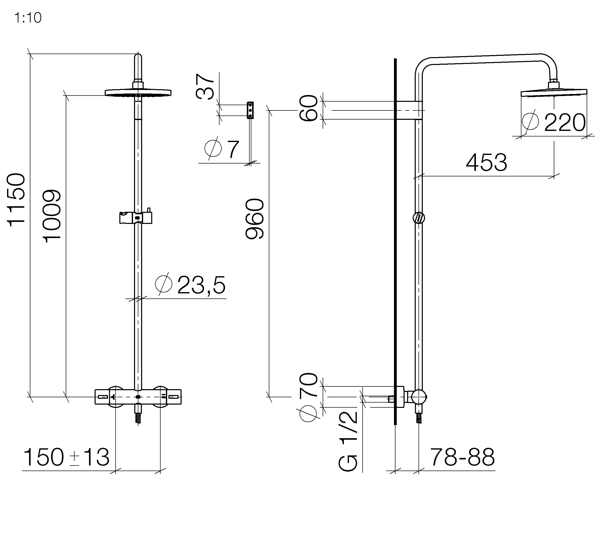 Obrázok Dornbracht- Sprchový systém s termostatickou batériou, Ø 220mm, chróm, 34459979-00