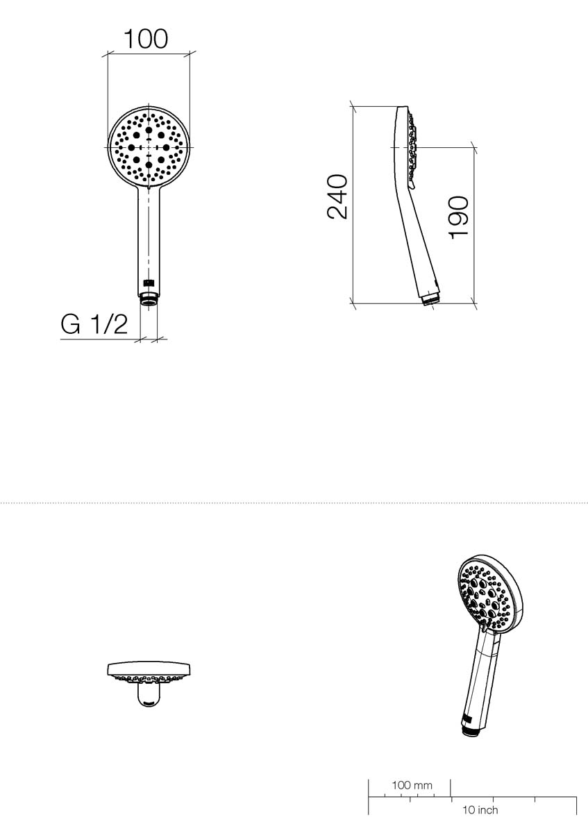 Obrázok DORNBRACHT Dornbrach - ručná sprška, 3 prúdy, chróm, 28014979-00