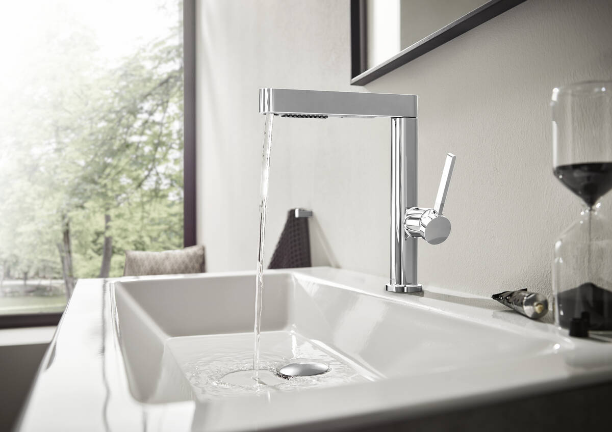 Obrázok HANSGROHE - Finoris Umývadlová batéria 230, s výpustom Push-Open a výsuvnou spŕškou, EcoSmart, chróm 76063000