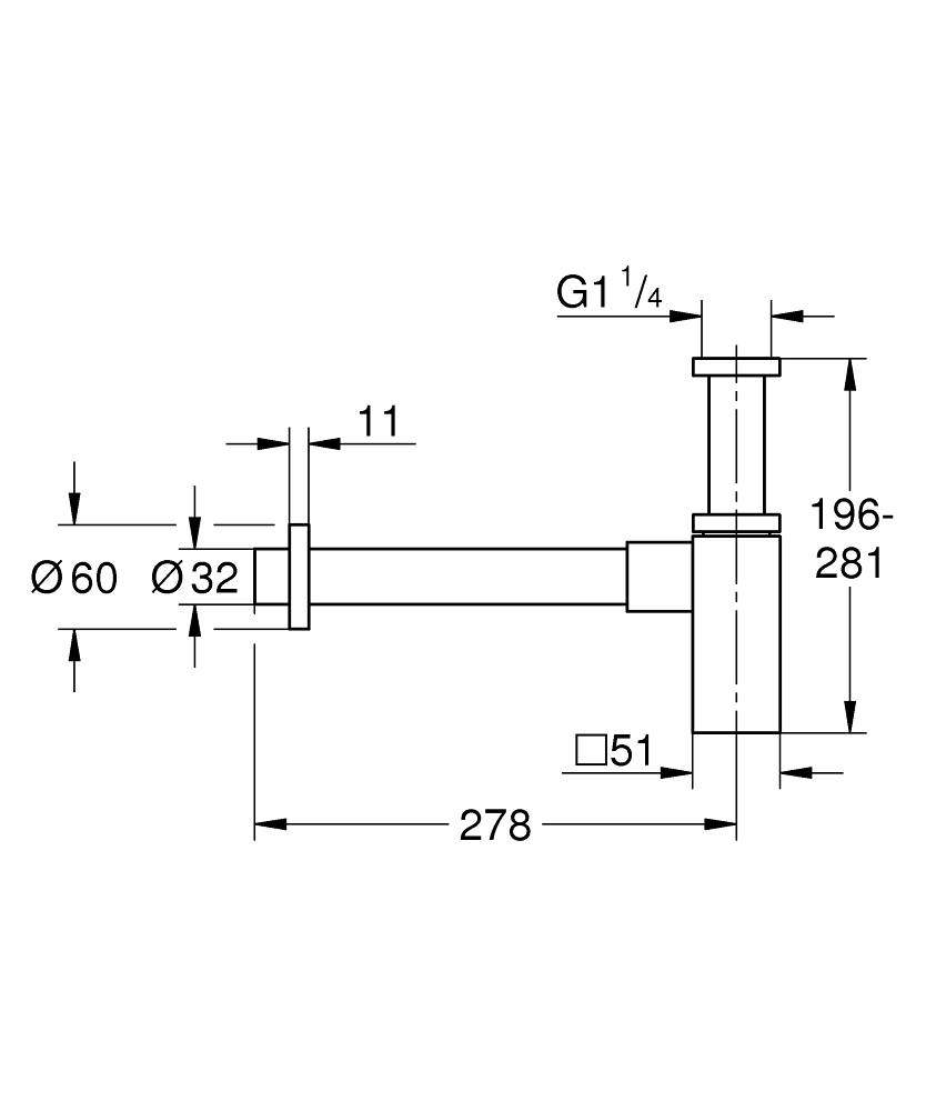 Obrázok Grohe Sifóny - Designový sifón, Hard Graphite 40564A00-GR