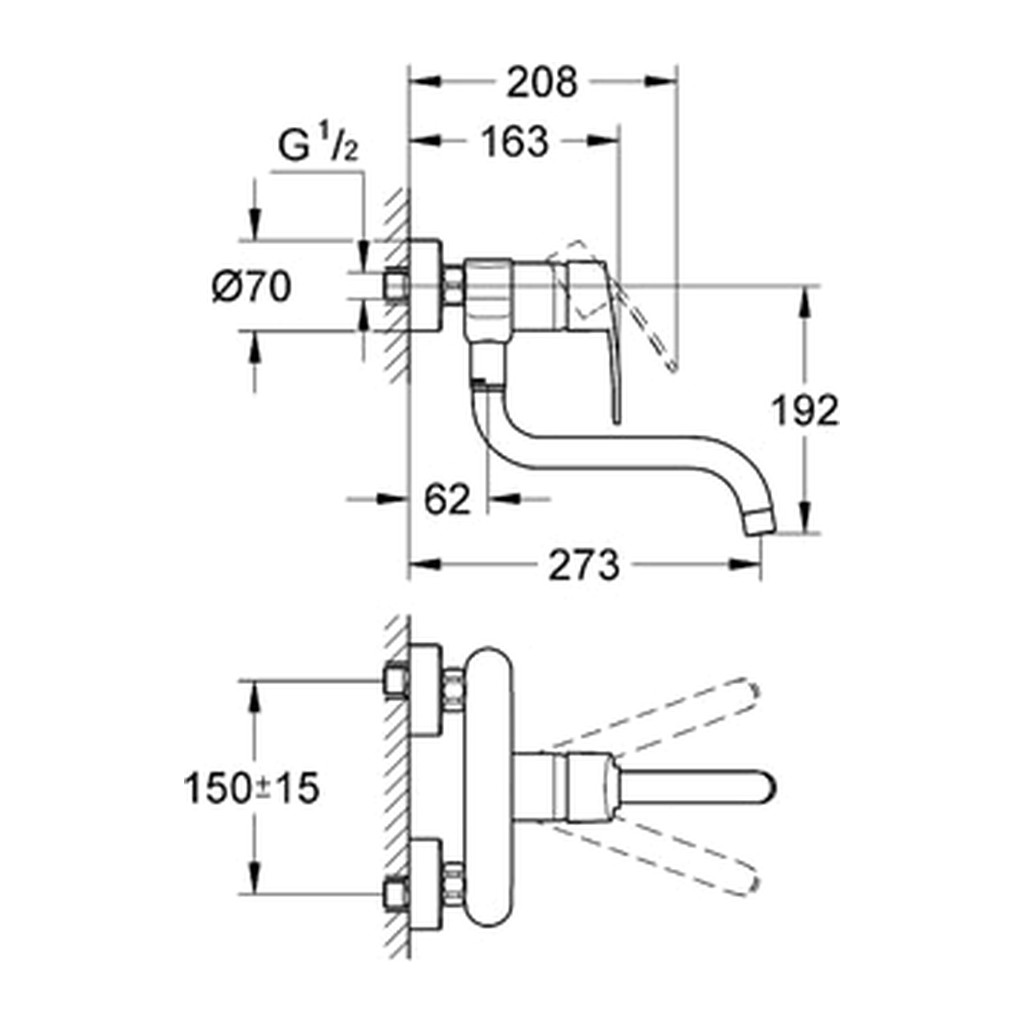 Obrázok Grohe Eurostyle Cosmopolitan - Páková drezová batéria, chróm 33982002